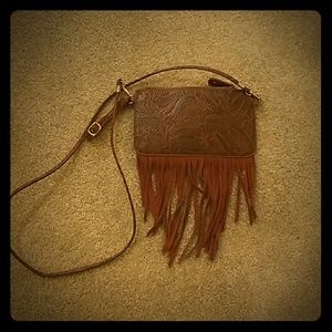 Cross body fringe bag